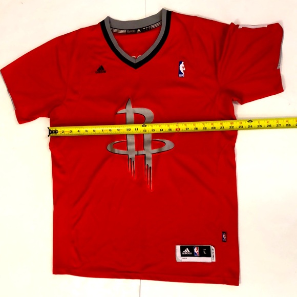 Adidas L Top Red White Jersey Rockets Short Sleeve Harden 13 Excellent Condition - Picture 3 of 13